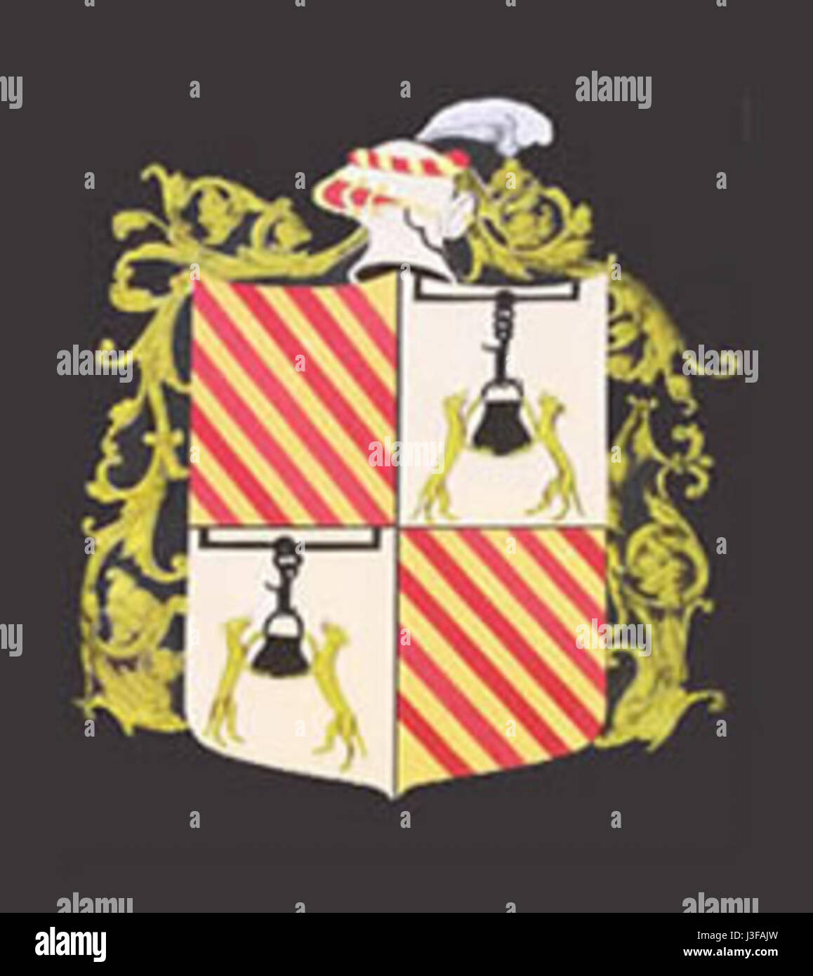 Die Familie wapen Loyola ist das Familienwappen, das mit der Familie Loyola assoziiert ist und durch seine historischen Verbindungen zum Jesuitenorden und zum Katholizismus bekannt ist. Stockfoto