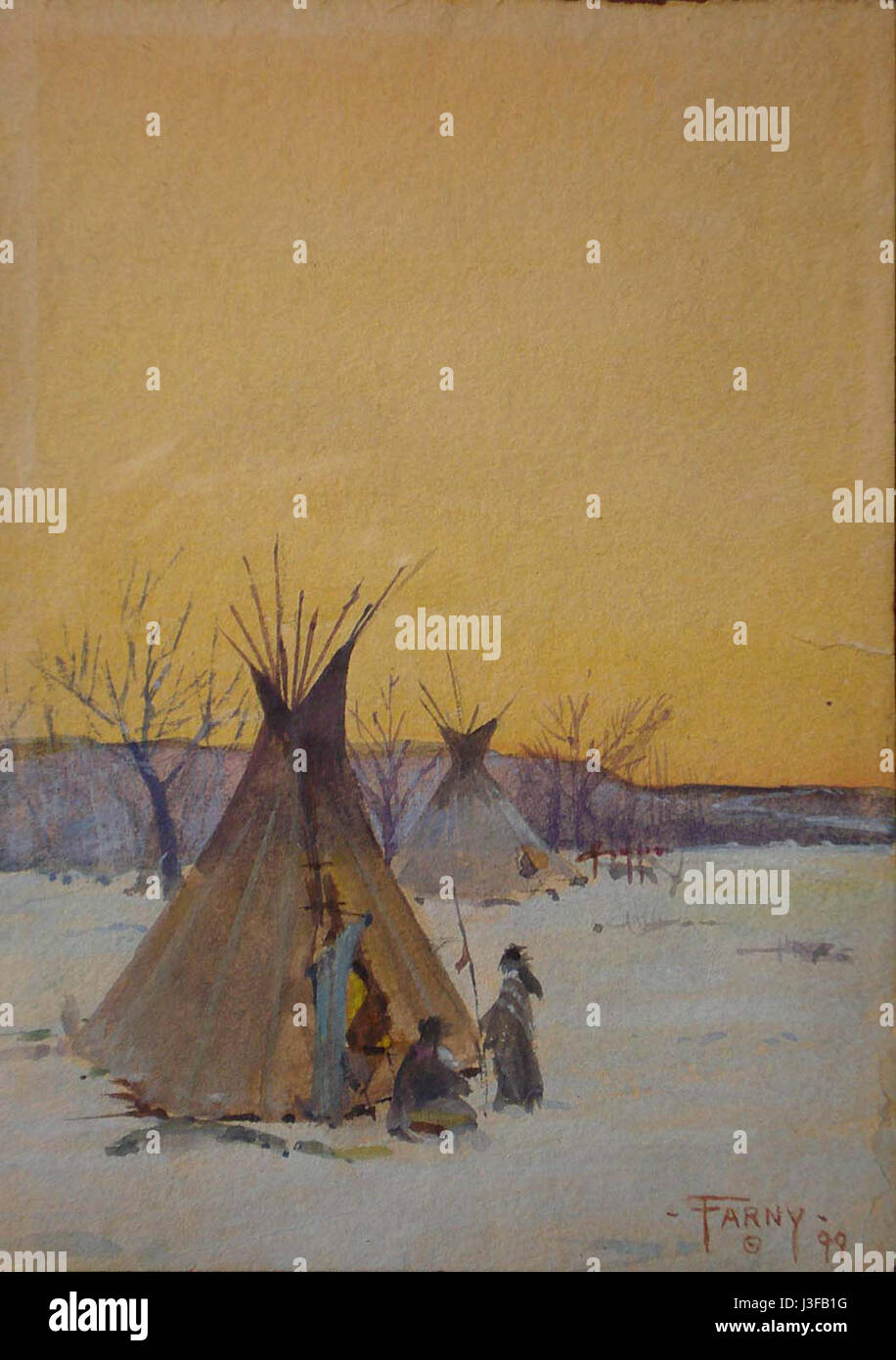 Dieser Titel bezieht sich auf ein Kunstwerk des Künstlers Farny, das als Stück 48 identifiziert wurde und ein historisches oder kulturelles Thema darstellt. Stockfoto