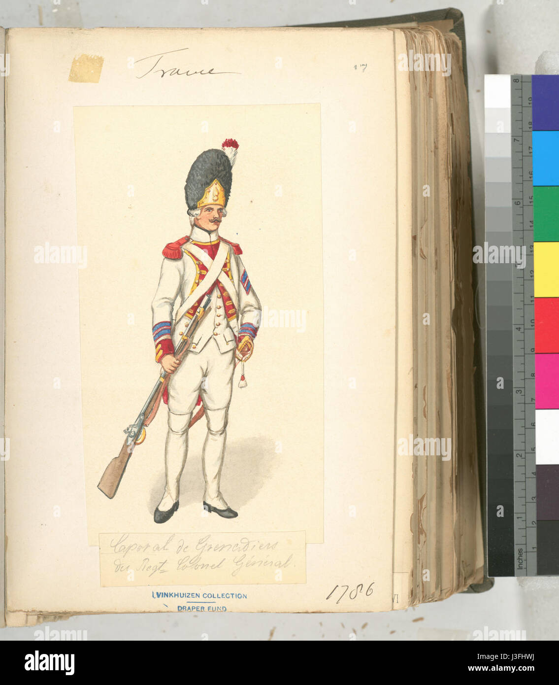 Eine Studie über Frankreich zwischen 1786 und 1789, die politische, soziale und kulturelle Veränderungen dokumentiert, die zur Französischen Revolution führten, die in Archiven der New York Public Library aufbewahrt wurden. Stockfoto