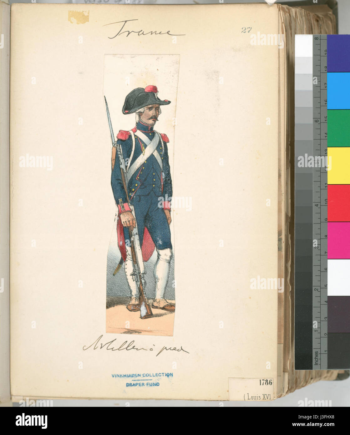Ein historisches Dokument oder Kunstwerk aus Frankreich zwischen 1786 und 1789, eine Zeit, die von den Ereignissen bis zur Französischen Revolution geprägt war. Es kann wichtige Momente aus dieser Zeit in der französischen Geschichte einfangen. Stockfoto