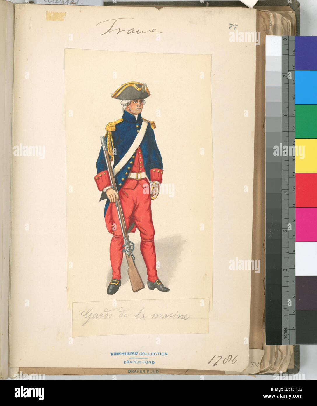 Eine historische Referenz an Frankreich zwischen 1786 und 1789, die bedeutende politische und soziale Veränderungen, die zur Französischen Revolution führten, mit Dokumenten der NYPL festgehalten. Stockfoto