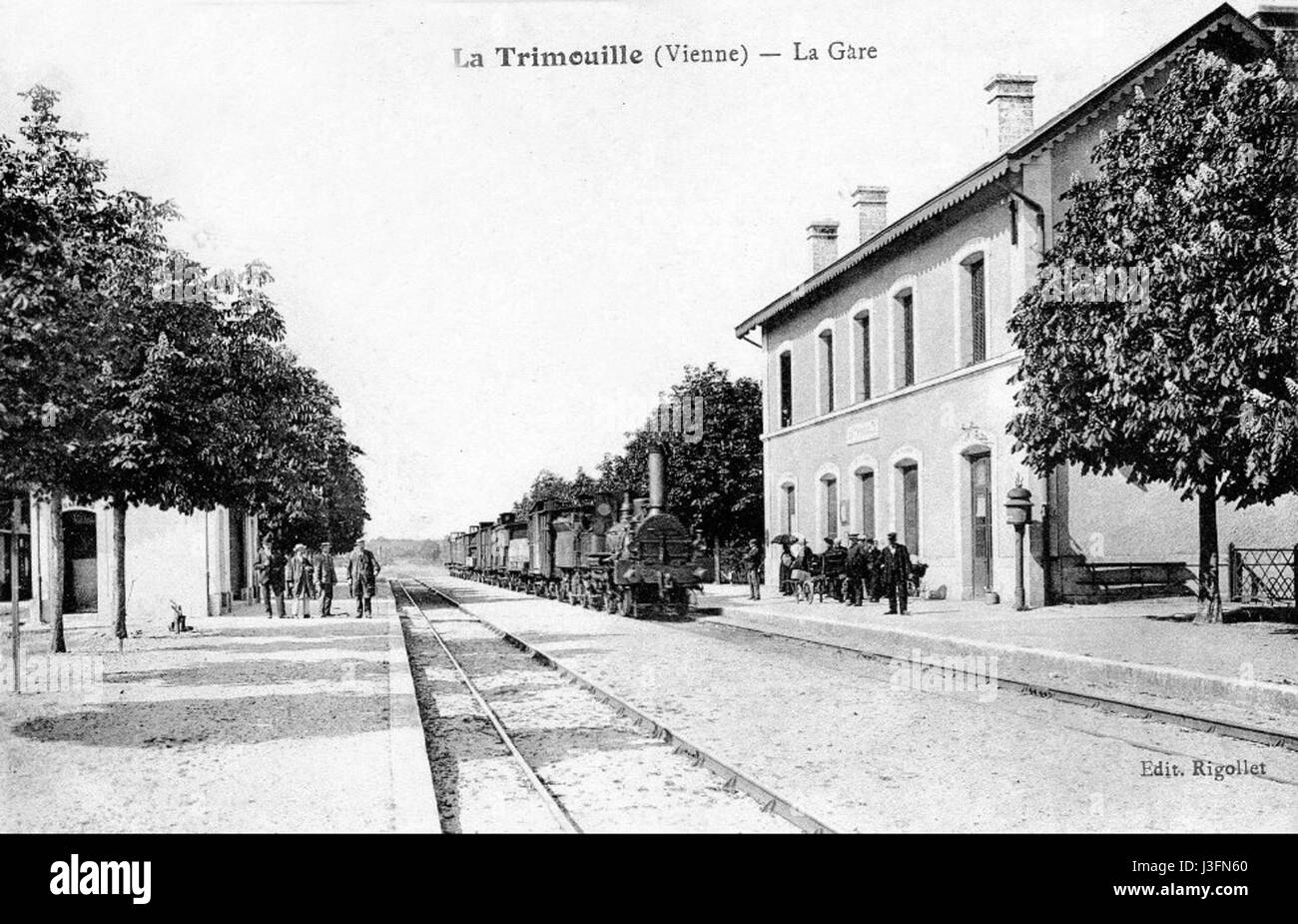 GareLaTrimouilledesserte1900 Stockfoto