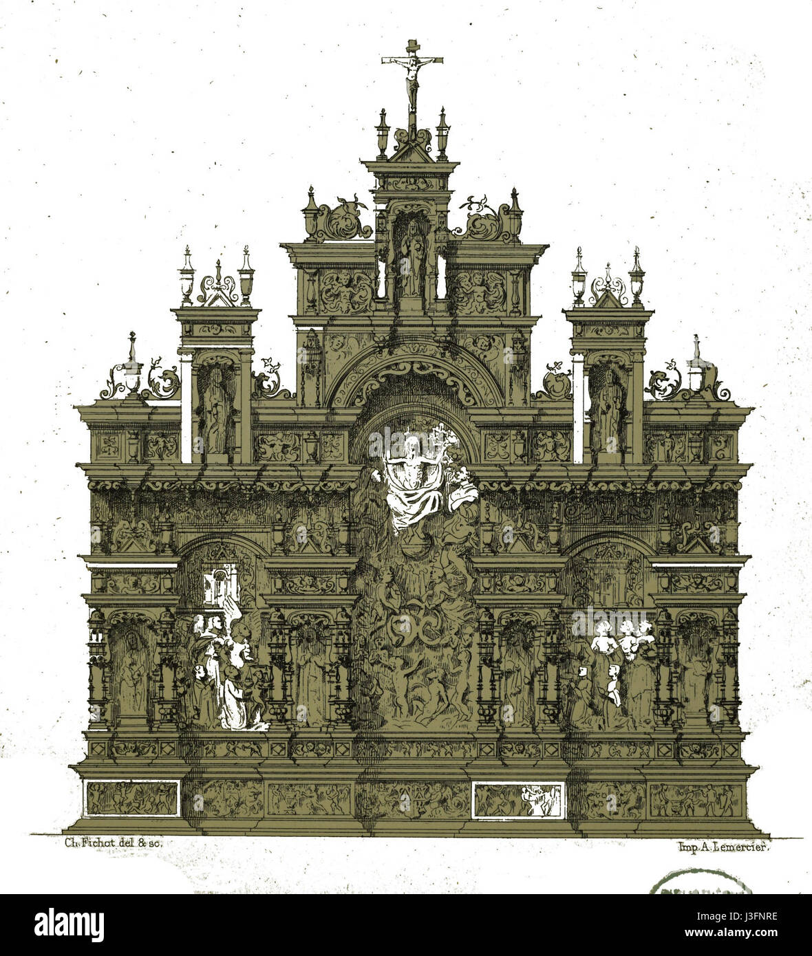 Fontvannes Fichot Altarbild 00047 Stockfoto
