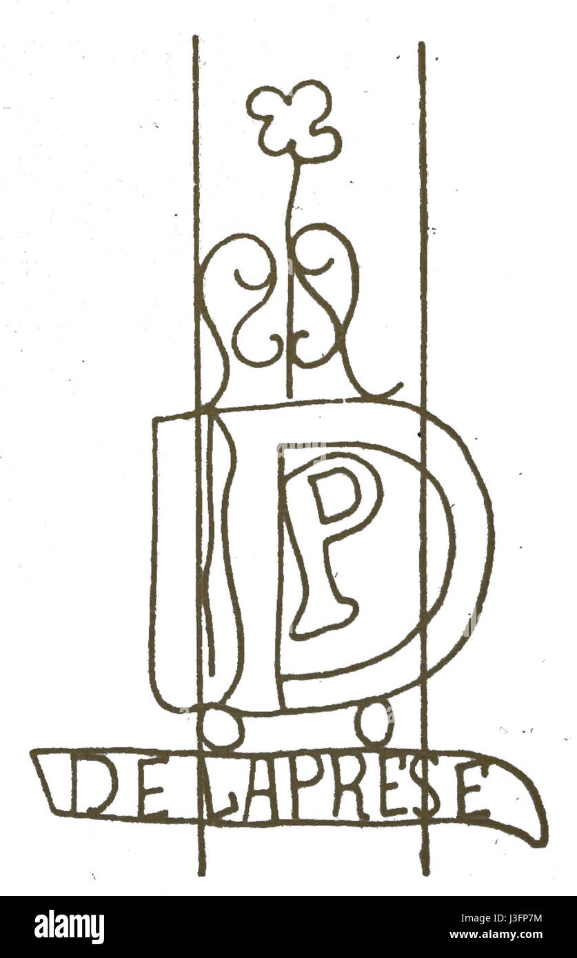 Die „Filigrane de la presse“ ist ein Werk, das die komplizierte Kunst der Wasserzeichen in der Papierherstellung zeigt, die oft zum Schutz von Dokumenten oder als künstlerische Merkmale in der Druckindustrie verwendet werden. Stockfoto