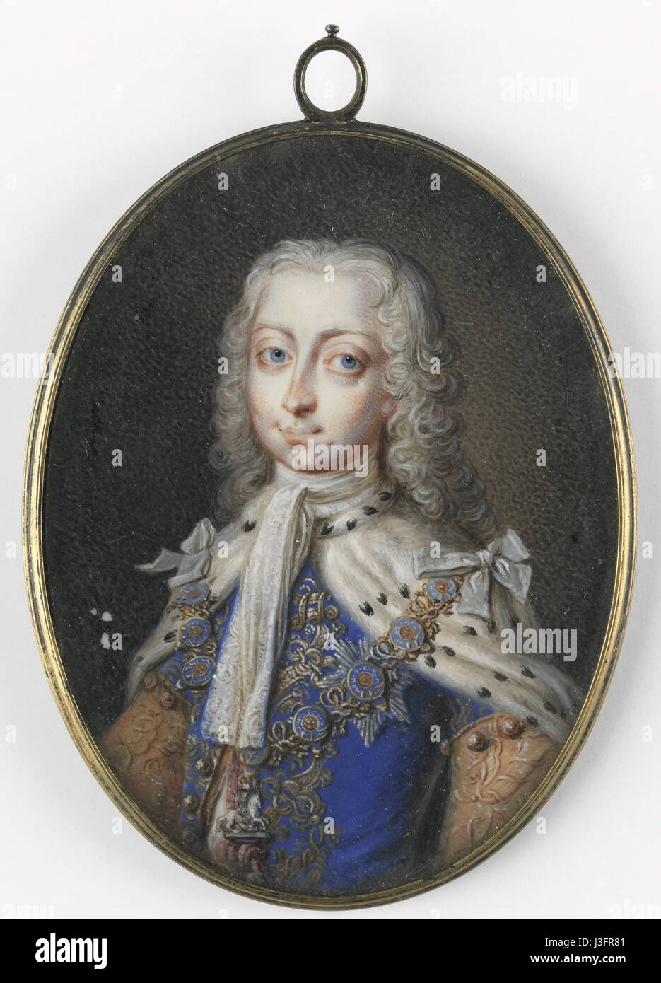 Friedrich Ludwig, Prinz von Wales (1707–1751), war der älteste Sohn von König Georg II. Von Großbritannien. Er hatte den Titel Prince of Wales und war eine einflussreiche Persönlichkeit in seiner Zeit, die sich mit politischen und kulturellen Angelegenheiten beschäftigte. Sein Porträt ist in der Sammlung des Rijksmuseums (SK A 4397) erhalten und bietet Einblicke in die königliche Linie und den historischen Kontext des Großbritannien des 18. Jahrhunderts. Stockfoto