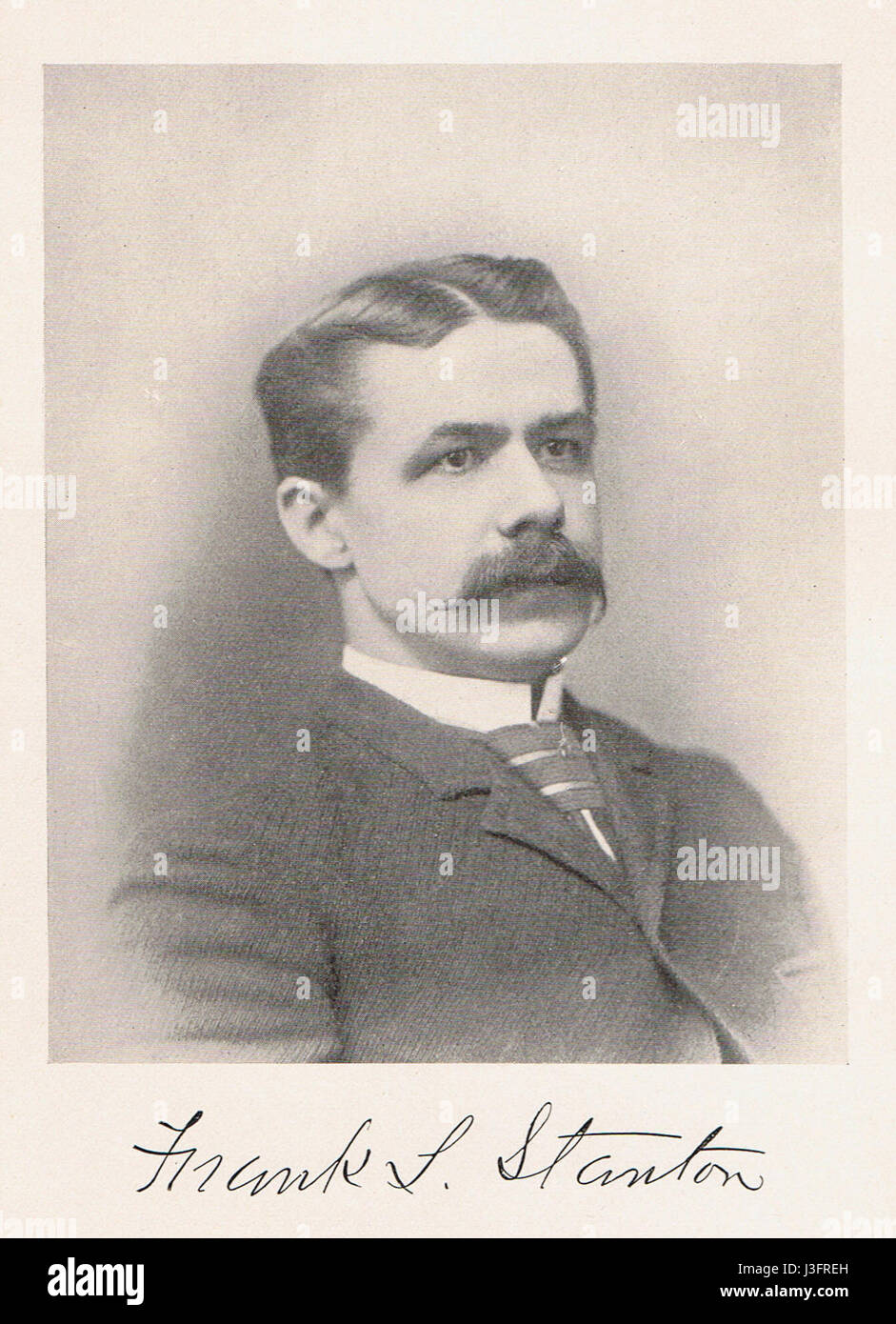 Frank Lebby Stanton, ein US-amerikanischer Dichter und Journalist, bekannt für seine Arbeit in der Zeitschrift für Poesie. Das Porträt reflektiert seine Beiträge zur amerikanischen Literatur, insbesondere im Bereich der Poesie. Stockfoto