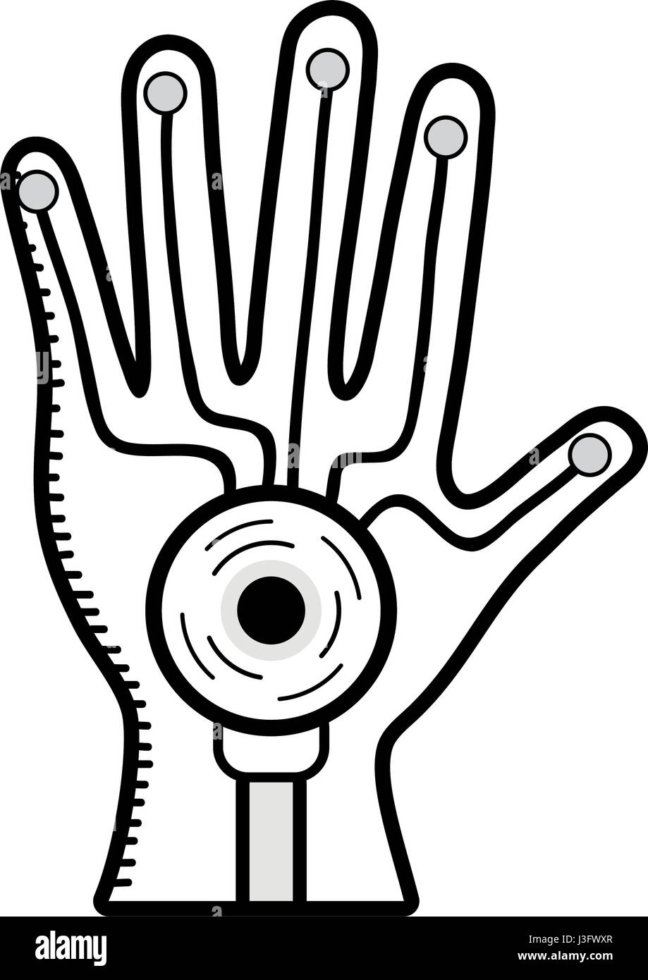 virtuelle Hand in digitalen Spielerlebnis Stock Vektor