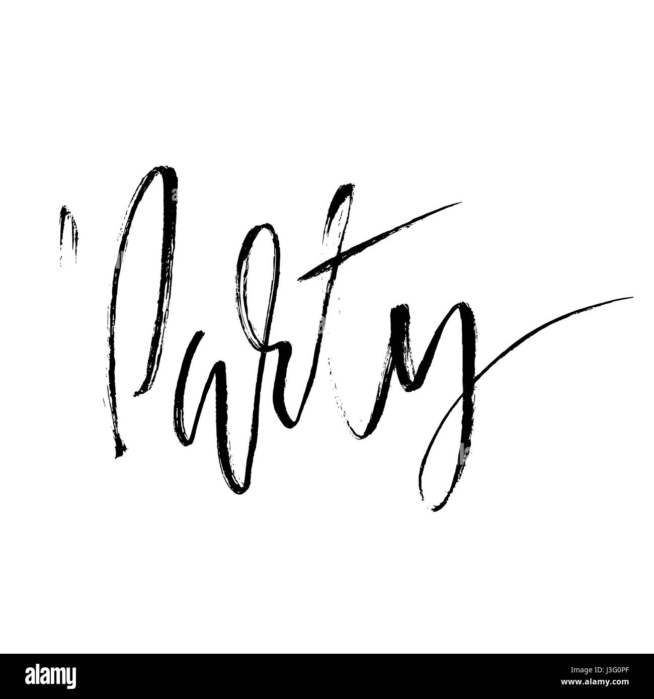 Partei. Tinte Hand Schriftzug. Moderne Bürste Kalligraphie. Handschriftliche Ausdruck. Inspiration Grafikdesign Typografie Element. Vektor-Illustration. Stock Vektor