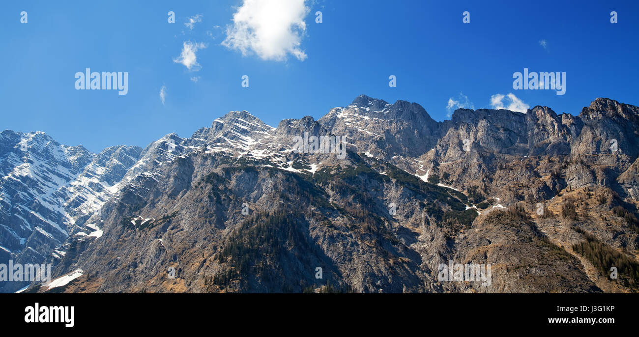 Landschaft in den Alpen im Frühling, Berchtesgadener Land, Bayern Stockfoto