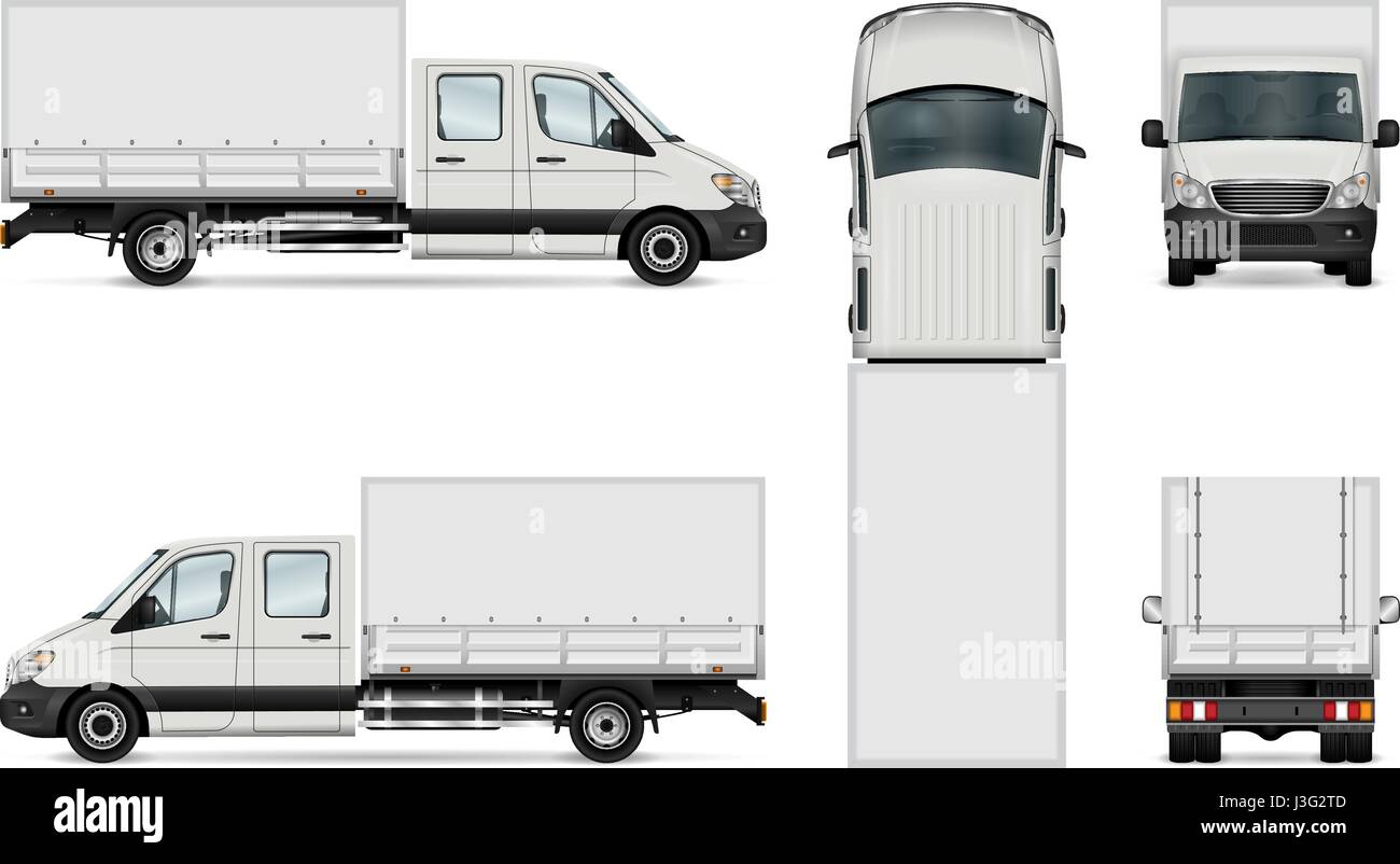 Cargo-van-Vektor-Illustration. Isolierte Nutzfahrzeug auf weiß. Alle Schichten und Gruppen organisiert auch für die einfache Bearbeitung und einfärben. Stock Vektor