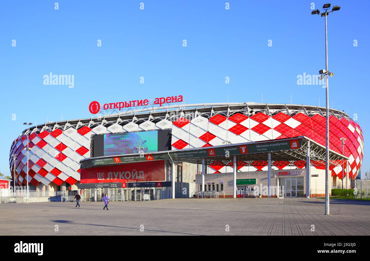Moskau, Russland - 3. Mai 2017: Blick auf Otkrytie Arena Stadion (Spartak-Stadion) in Moskau Stockfoto