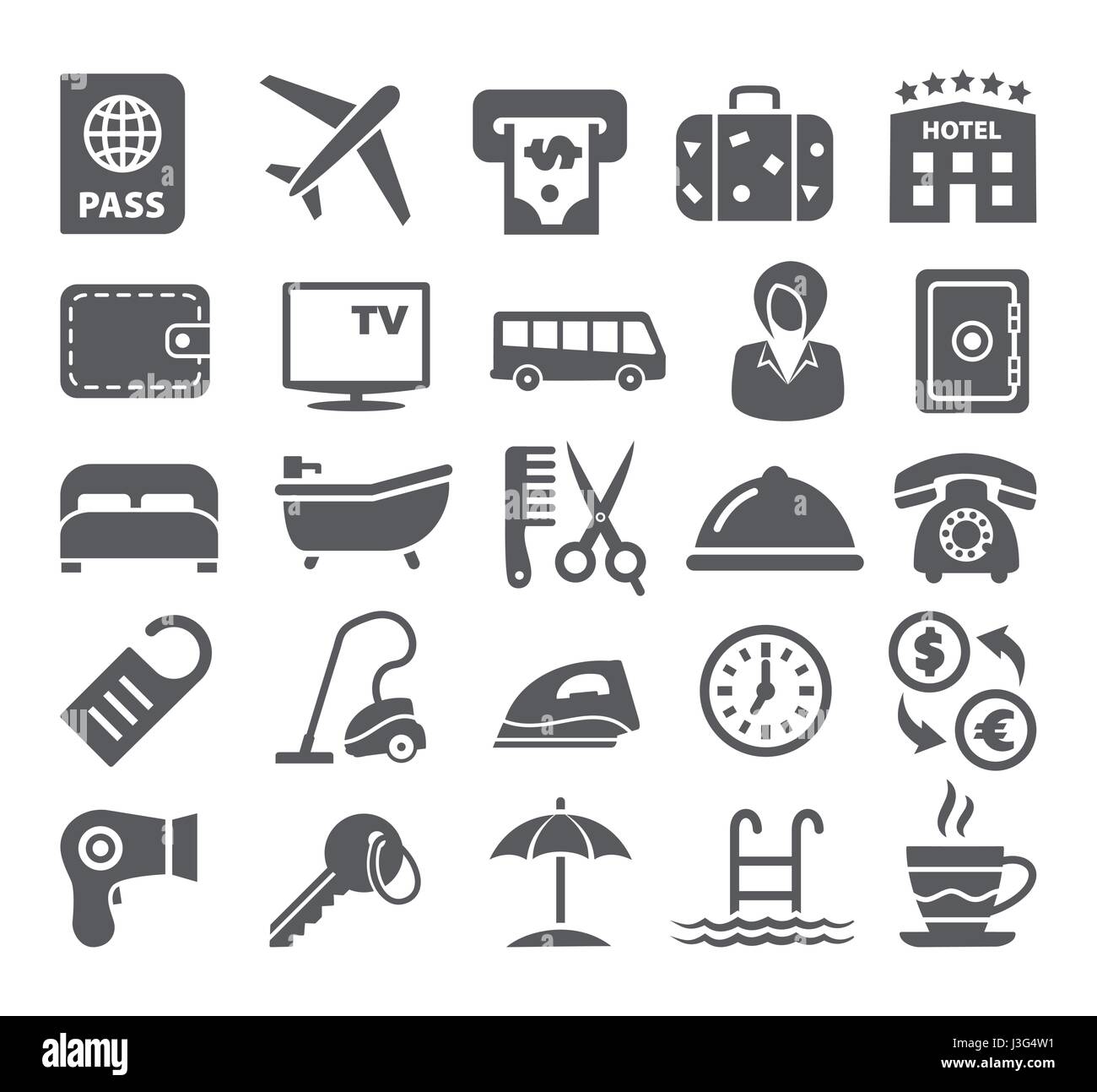 Hotel Icons set Stock Vektor