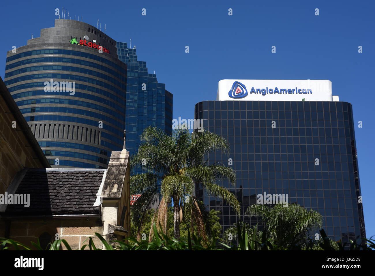 Brisbane, Australien: Anglo-American und St. George Bank Bürotürme im Bankenviertel Stockfoto