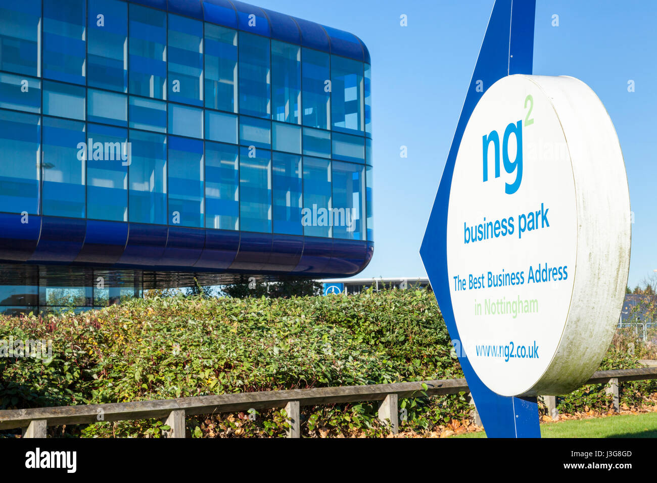 NG2 Business Park Zeichen, Nottingham, England, UK Stockfoto