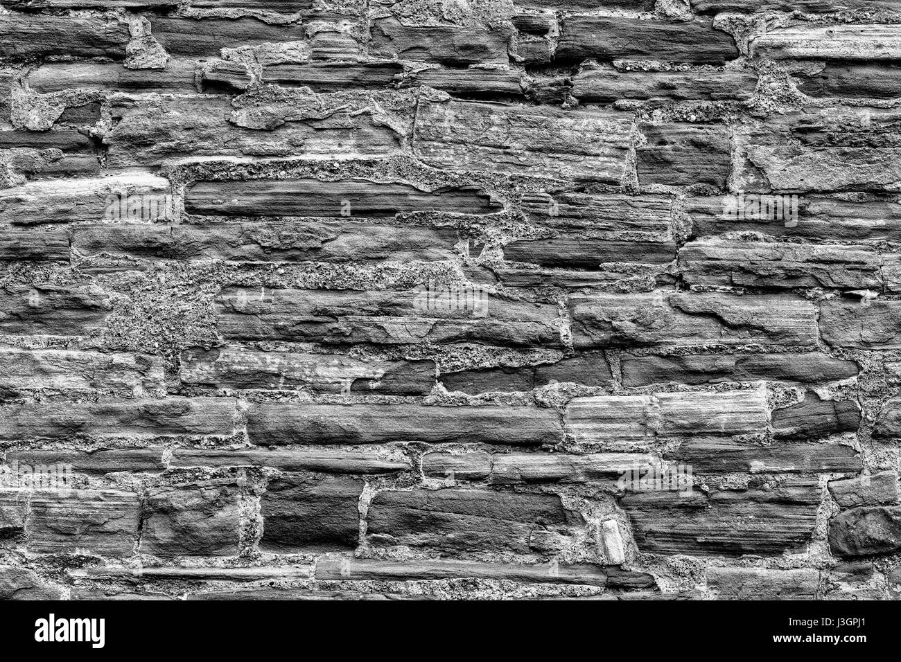 Alte Mauern mit rotem Sandstein aus dem Weserbergland, Krukenburg Castle, Helmarshausen, Bad Karlshafen, Hessen, Deutschland, Europa Stockfoto
