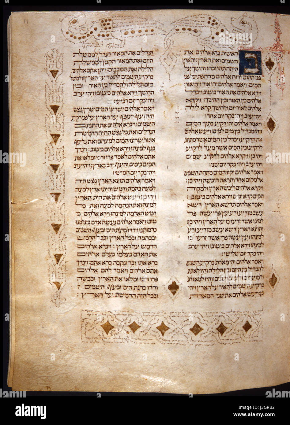 FL 11 Biblia de Cervera, Genesis Stockfoto