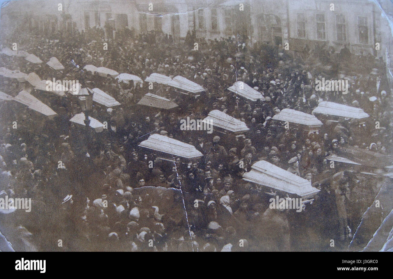 Beerdigung der Opfer des Bürgerkrieges in Odessa Januar 1918 Stockfoto