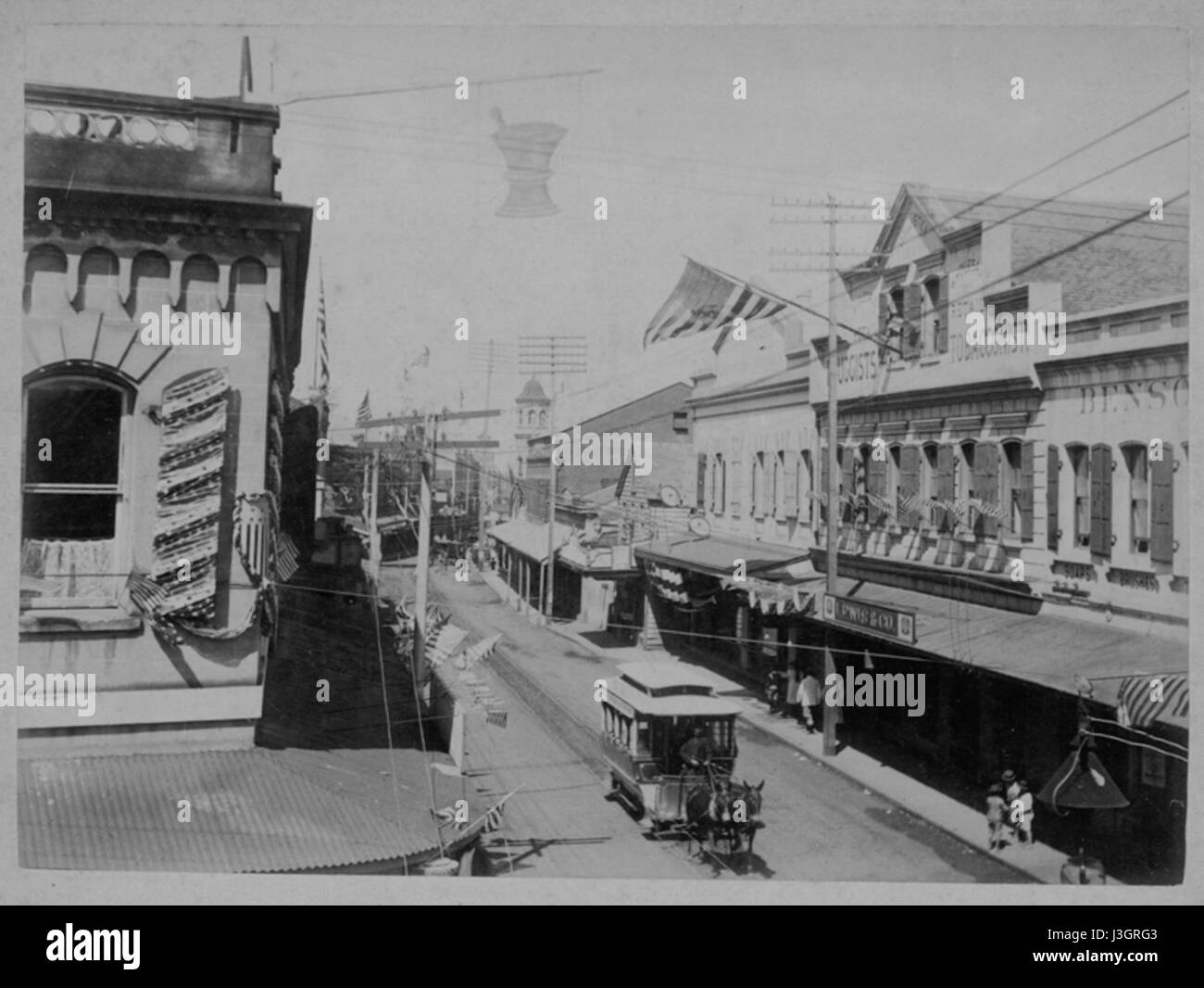 Fort Street dekoriert für die Ausrufung der Republik Hawaii, 1894 (PP 36 11 010) Stockfoto