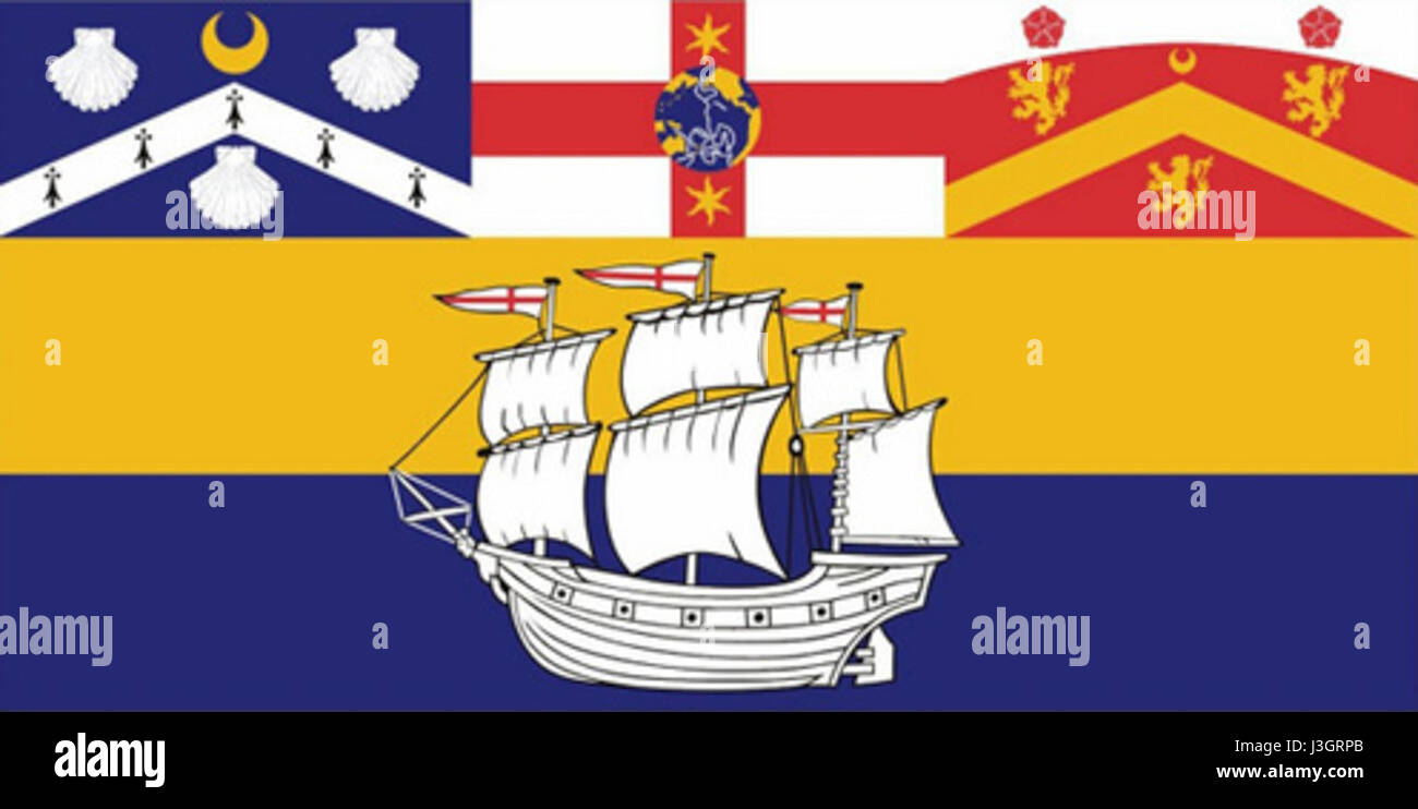 Die Flagge von Sydney repräsentiert die australische Stadt Sydney. Sie ist ein Symbol für das Erbe und die Identität der Stadt und spiegelt ihre kulturelle und historische Bedeutung als eine der wichtigsten Metropolregionen Australiens wider. Stockfoto