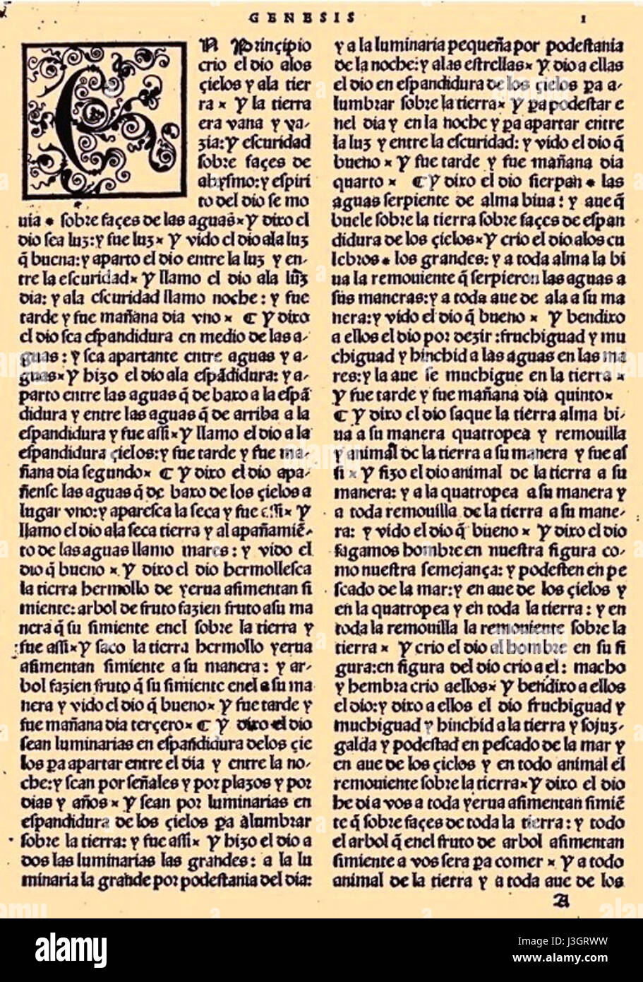 Genesis Ferrara Bibel Stockfoto