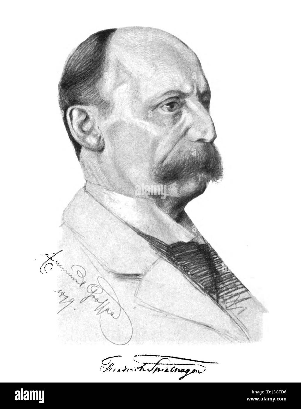 Friedrich Spielhagen (großer 1899) bezieht sich auf eine bedeutende Figur in der deutschen Literatur. Spielhagen war bekannt für seine Werke im 19. Jahrhundert, insbesondere seine Romane und Beiträge zum deutschen Realismus und zur literarischen Bewegung. Stockfoto
