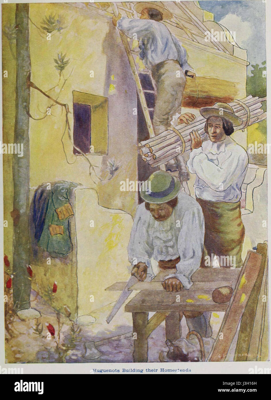G.s. Smithard; J.s. Skelton (1909) Huguehnots Gebäude ihre Gehöfte Stockfoto