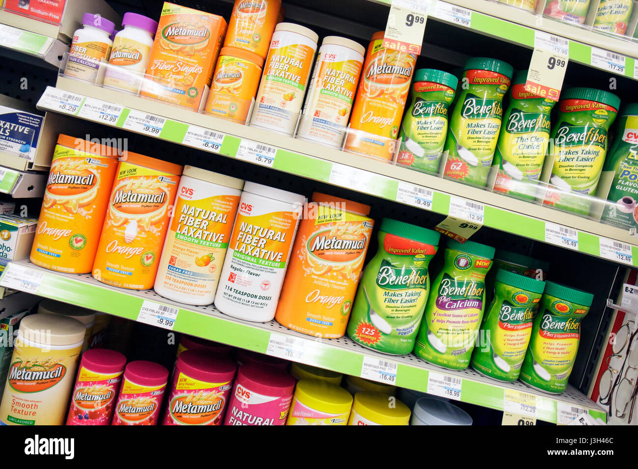 Miami Beach, Florida, 5th Fifth Street, CVS Apotheke, Drogerie, Regale, Display-Verkauf Verkaufsverpackung, Wettbewerb, Abführmittel, Abführmittel, natürlich Stockfoto