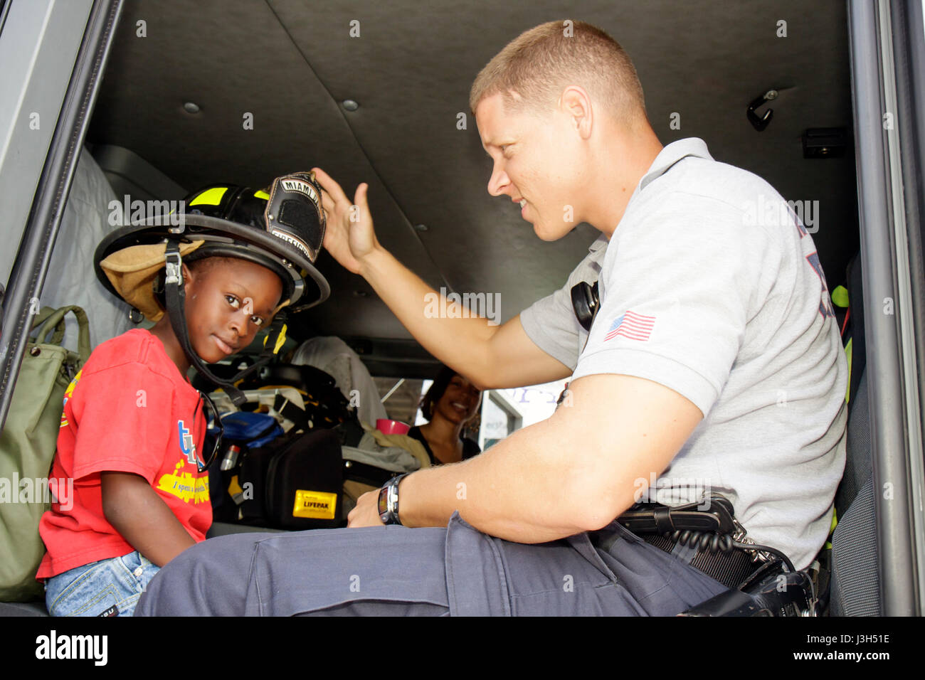 Miami Florida, Homestead, Robey George Park, Outreach Picnic, Drug Free Youth in Town DFYIT Club, Anti-Suchtprogramm Nonprofit Organisation, Black, Boy b Stockfoto