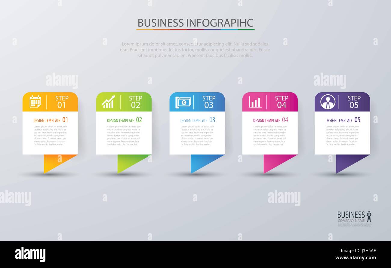 Infografik Registerkarte Vektor und Marketing Vorlage Business Design. Einsetzbar für Workflow-Layout, Diagramm, Jahresbericht, Web-Design. Business Konzept w Stock Vektor