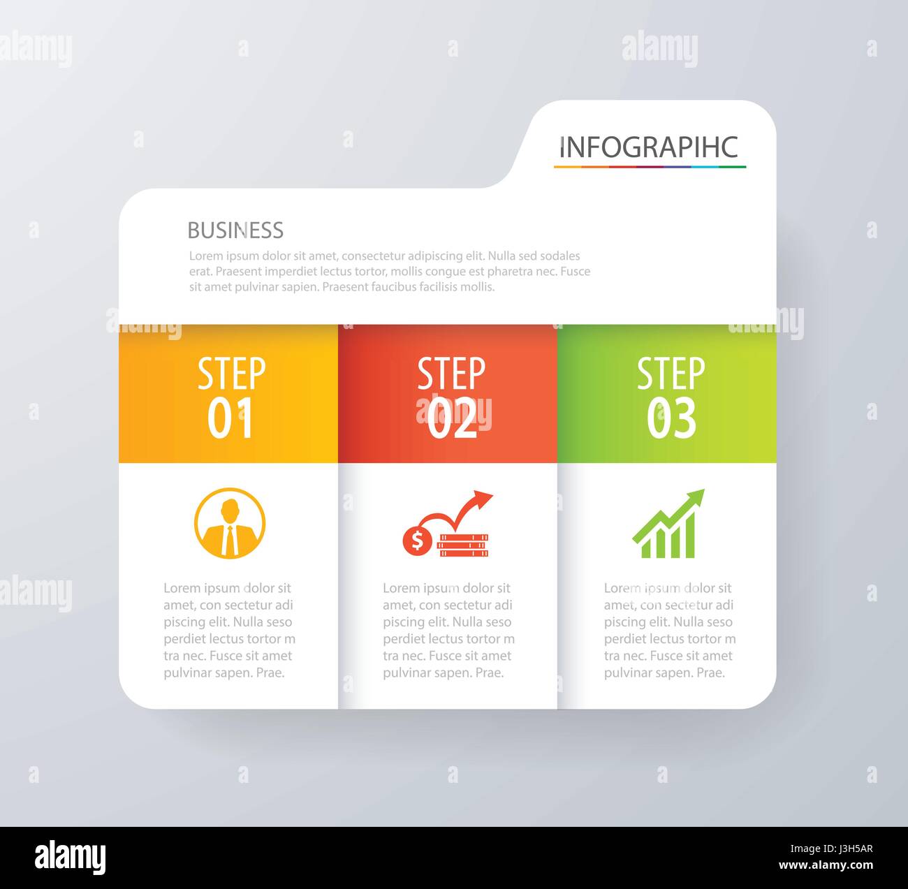 Infografik Registerkarte Index Vektor und Marketing Vorlage Business Design. Einsetzbar für Workflow-Layout, Diagramm, Jahresbericht, Web-Design. Business-con Stock Vektor