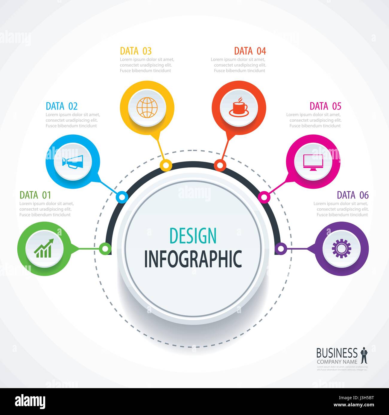 Abstrakt Kreis Infografiken Anzahl Optionen Vorlage. Vector Illustration Hintergrund. Einsetzbar für Geschäft Schritt Op, Daten, Diagramm, Workflow-layout Stock Vektor