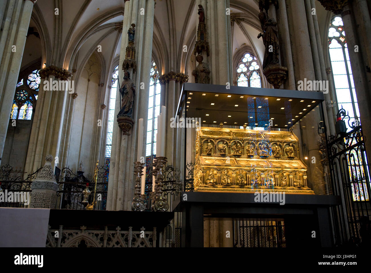 Europa, Deutschland, Köln, der Schrein der Heiligen drei Könige am Dom. Stockfoto