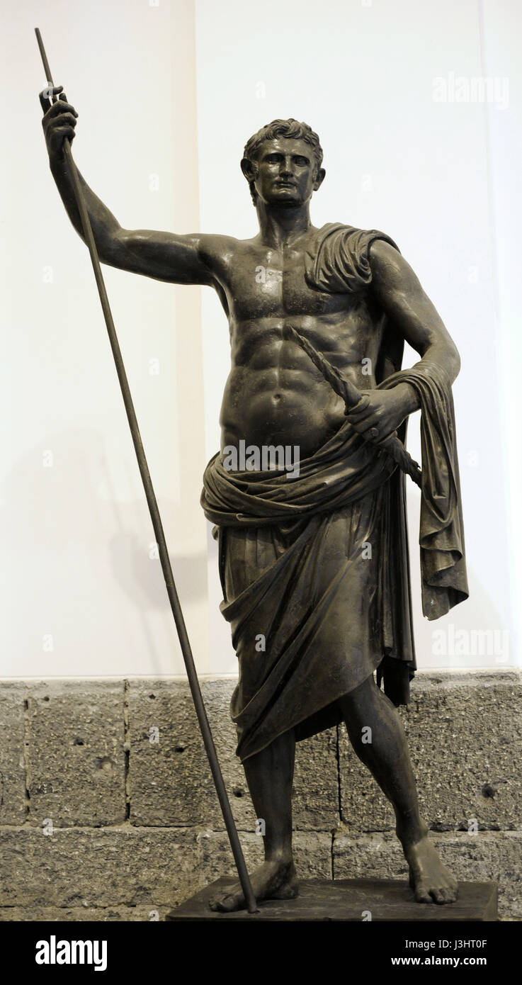 Augustus (63 v. Chr. - 14 n. Chr.). 1. römischer Kaiser. Augusteum, Herculaneum. Italien. Archäologischen Nationalmuseum. Neapel. Italien. Stockfoto