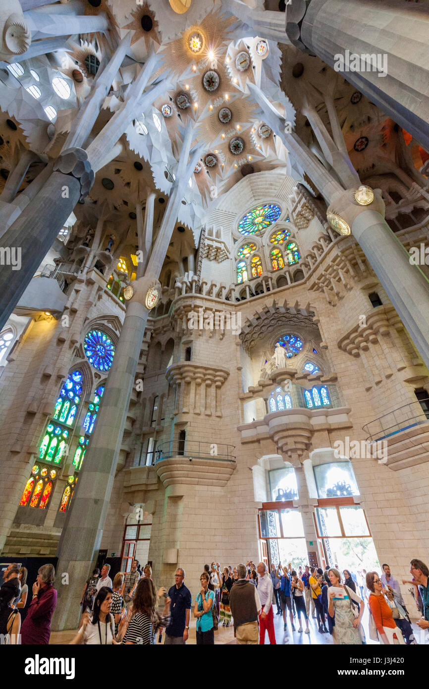 Die Basílica ich Temple Expiatori De La Sagrada Família in Barcelona, Spanien Stockfoto