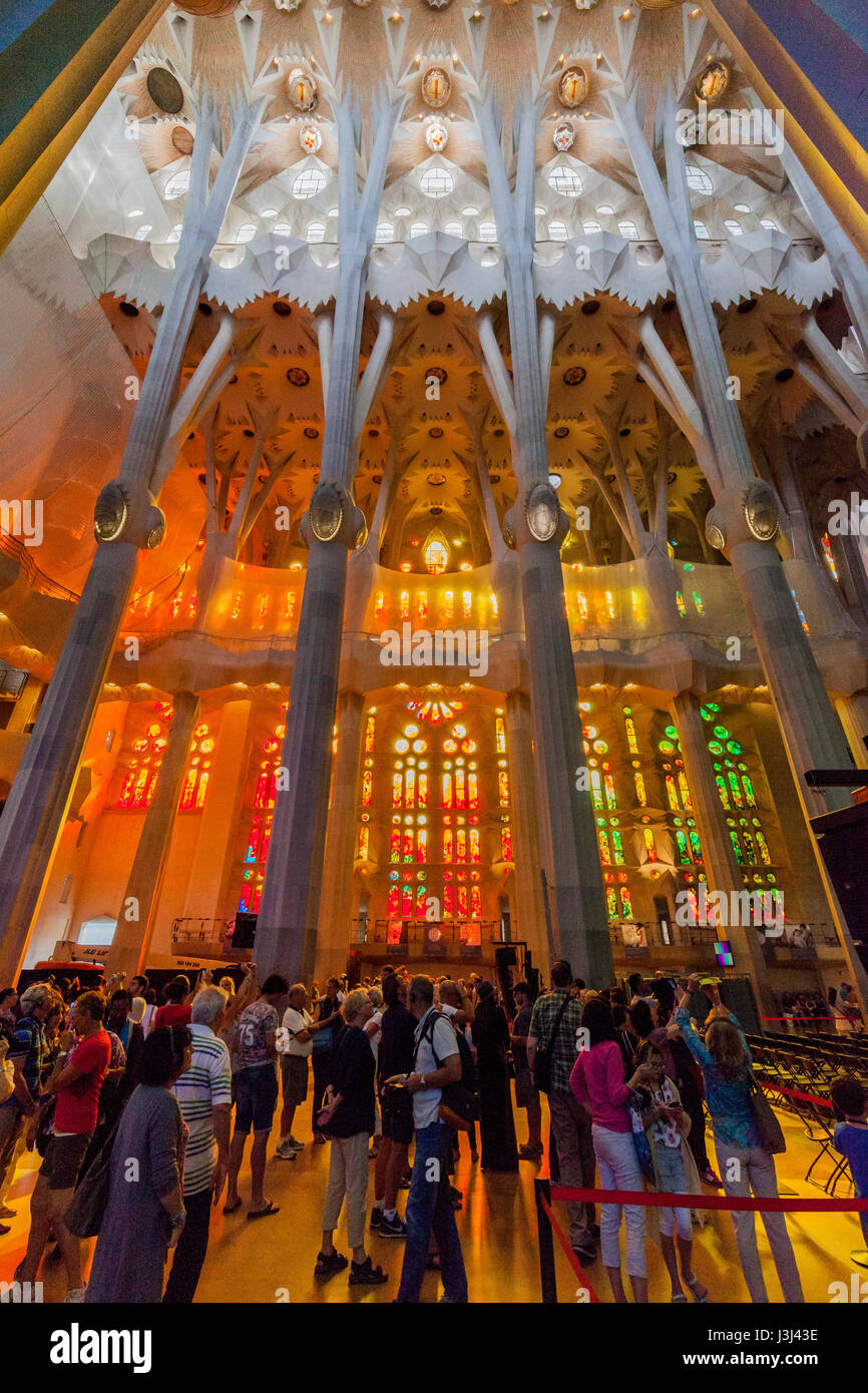 Die Basílica ich Temple Expiatori De La Sagrada Família in Barcelona, Spanien Stockfoto