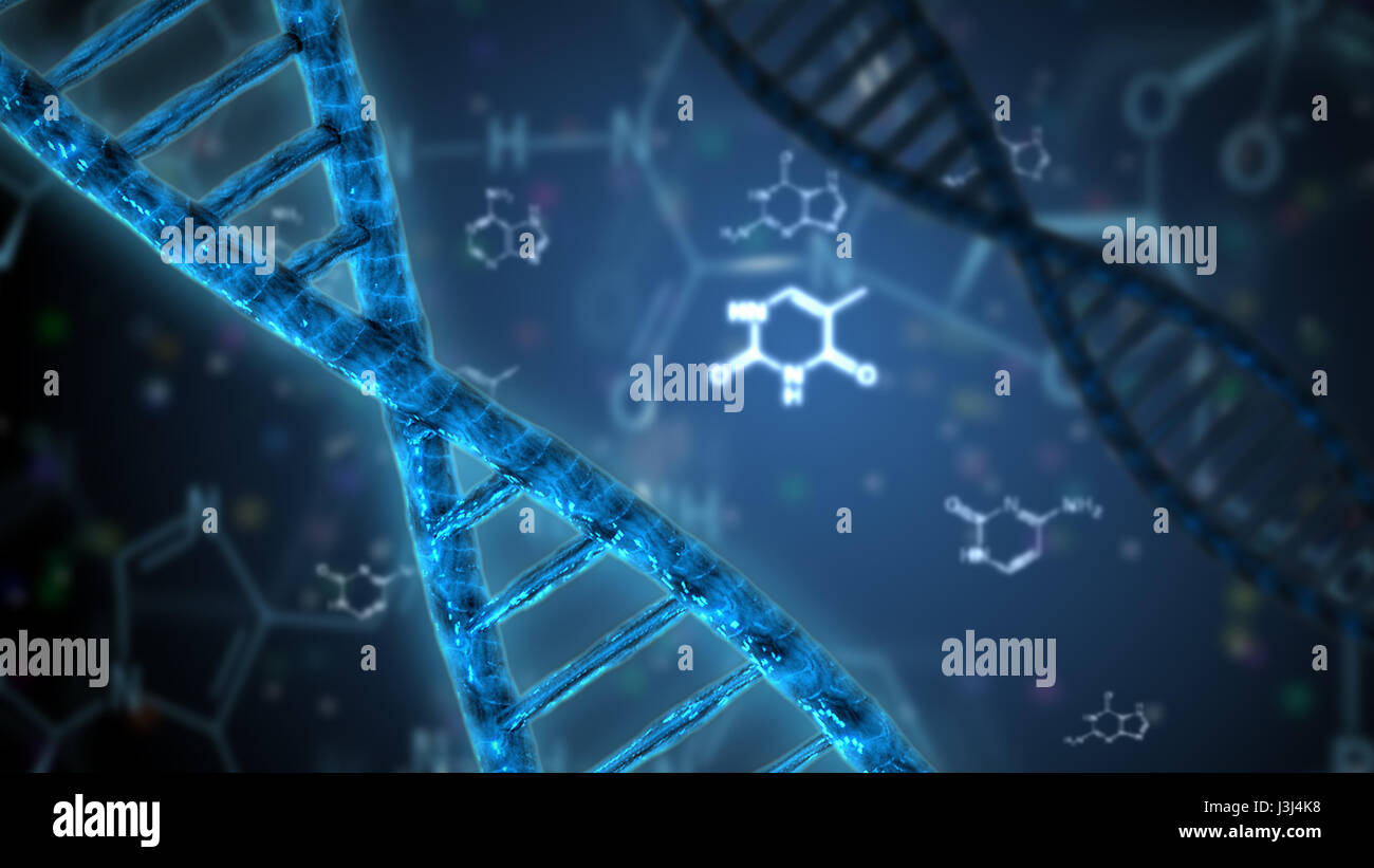 DNA-Helix genetische Wissenschaftsforschung Stockfoto