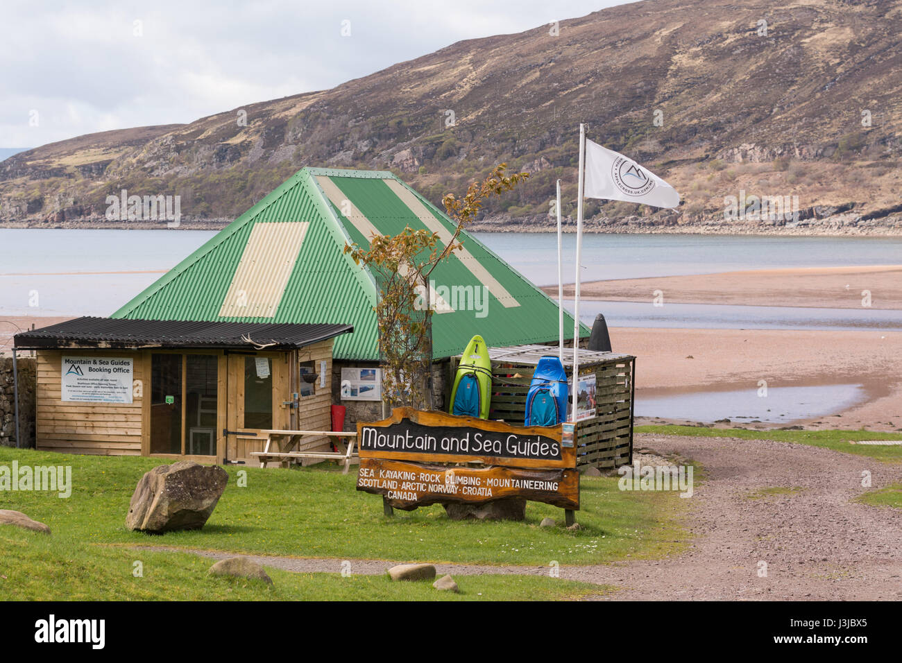 Berg und Meer Guides Abenteuer Aktivzentrum - Applecross, Wester Ross, Schottland, Vereinigtes Königreich Stockfoto