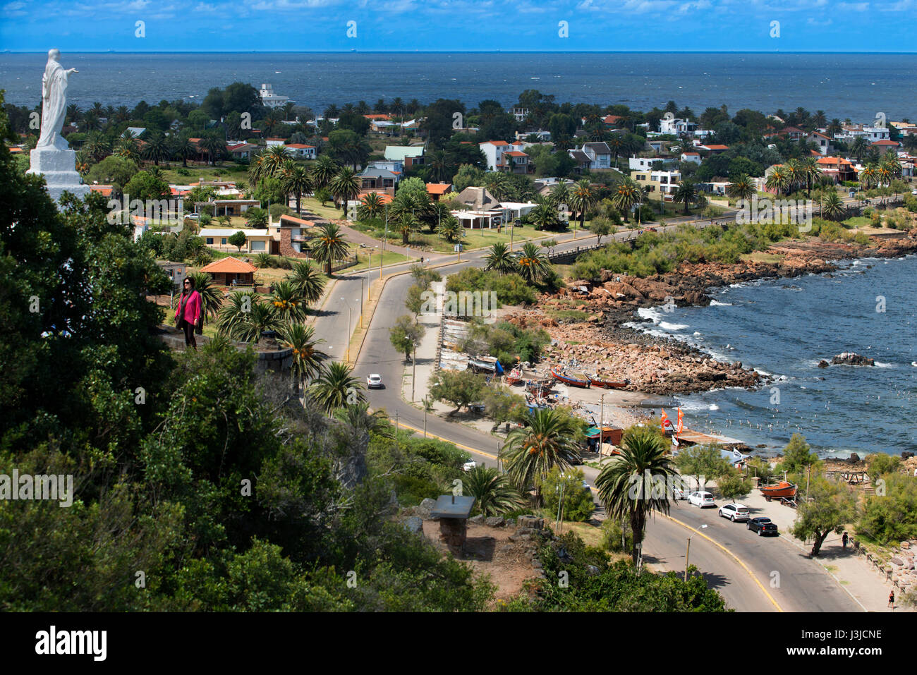 Die Jungfrau von Fischern oder Stella Maris in Cerro San Antonio, Piriapolis, Maldonado, Uruguay. Die Jungfrau der Fischer oder Stella Maris wie es wa Stockfoto