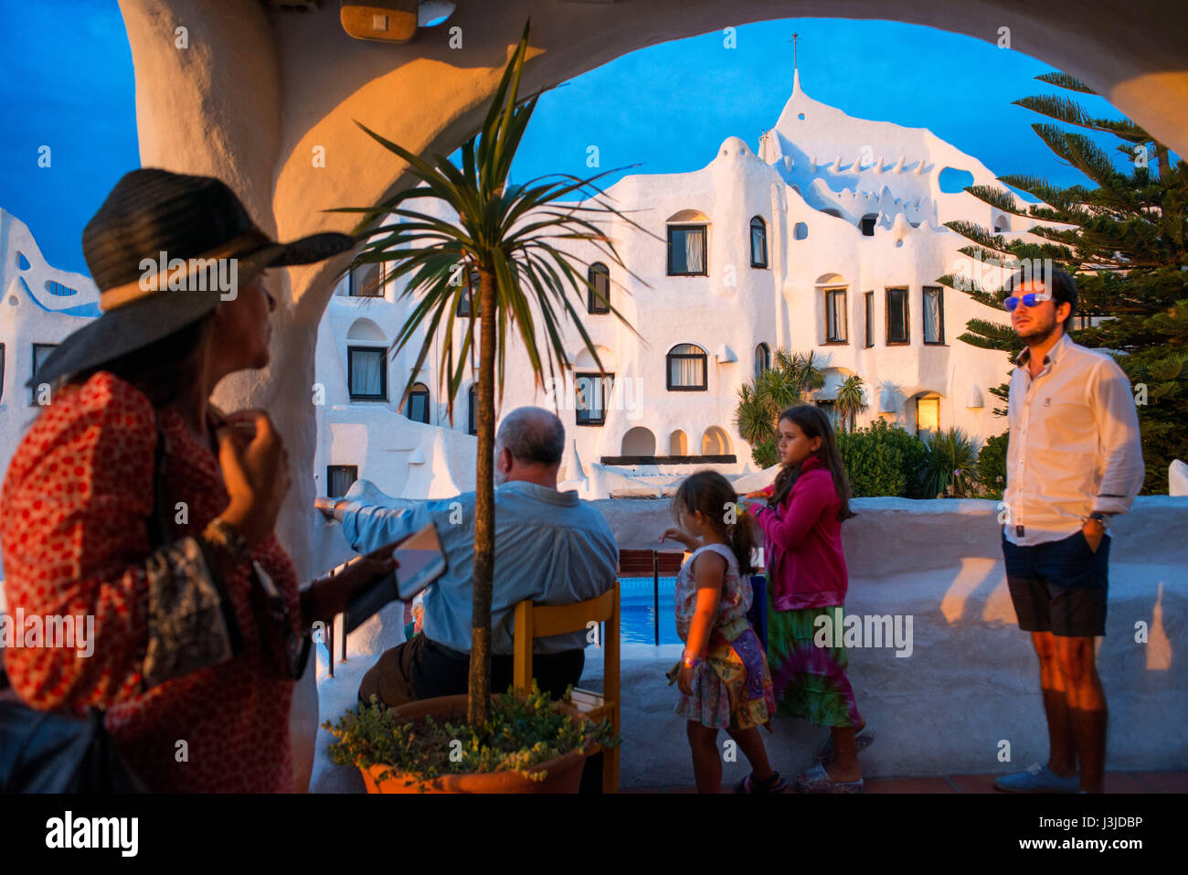 Casapueblo Museum. Heim und Werkbetrieb des lokalen Künstlers Carlos Paez Vilaró Punta Ballena, Punta del Este, Uruguay Stockfoto