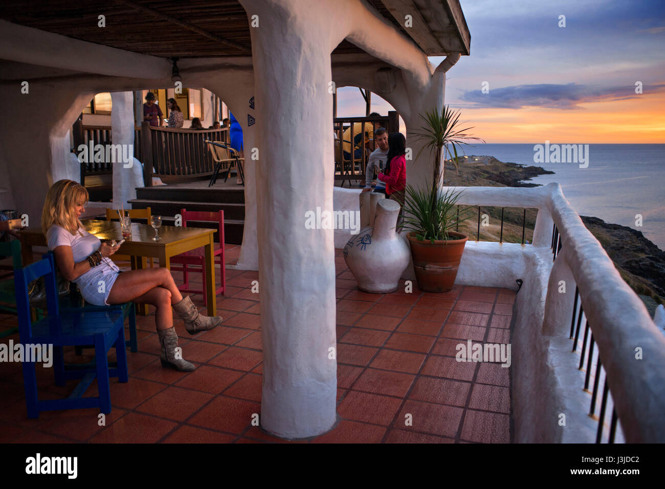 Casapueblo Museum. Heim und Werkbetrieb des lokalen Künstlers Carlos Paez Vilaró Punta Ballena, Punta del Este, Uruguay Stockfoto