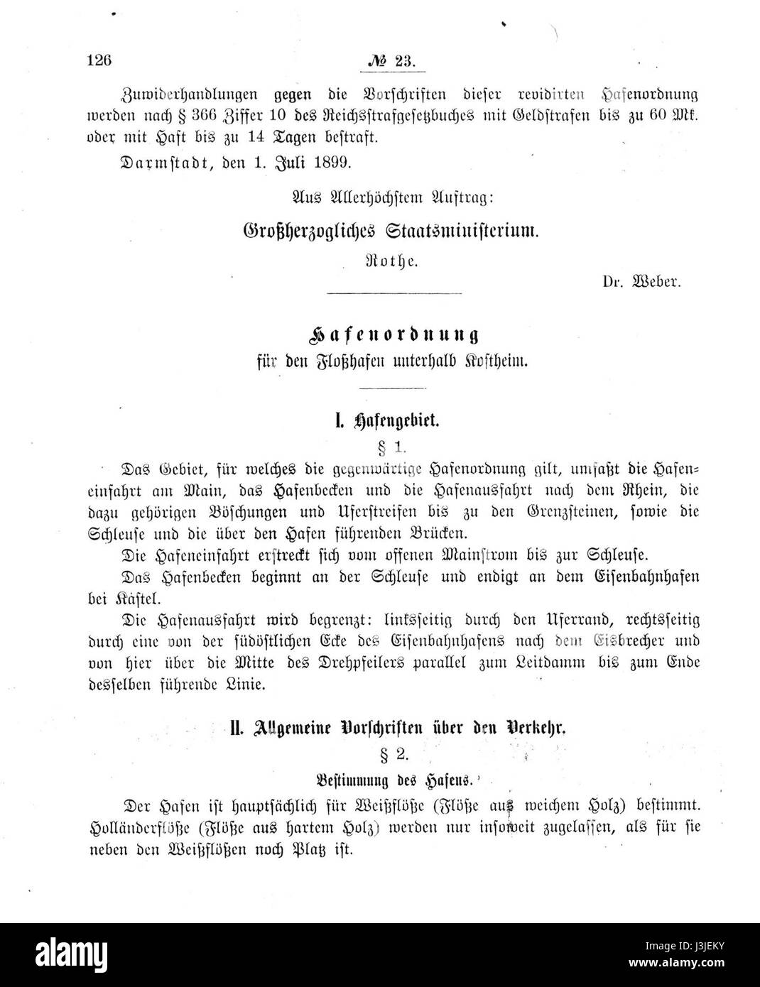 Hafenordnung 1899 02 Stockfoto