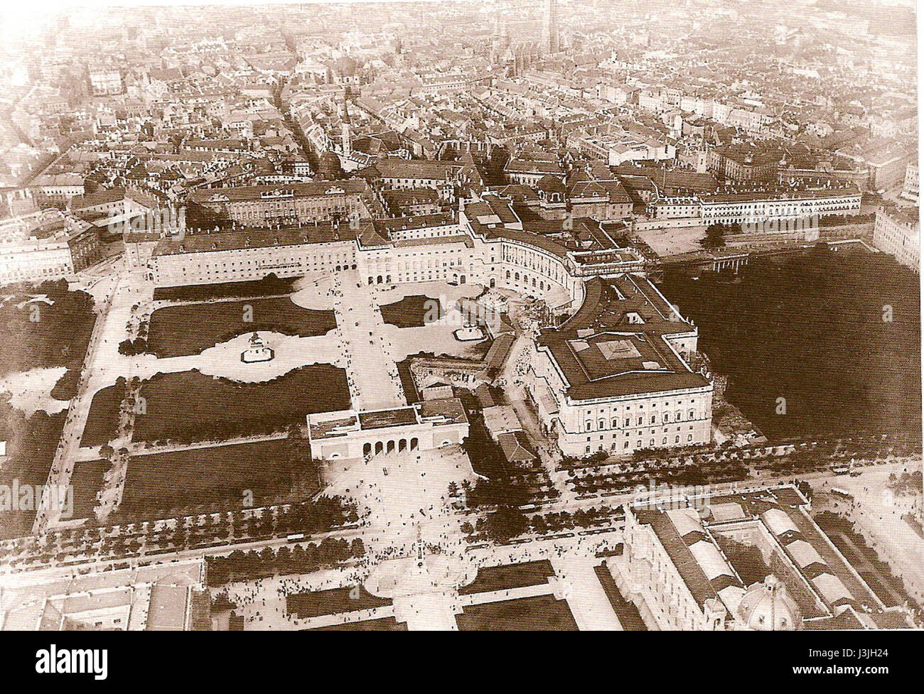 Heldenplatz Luftaufnahme 1900 Stockfoto