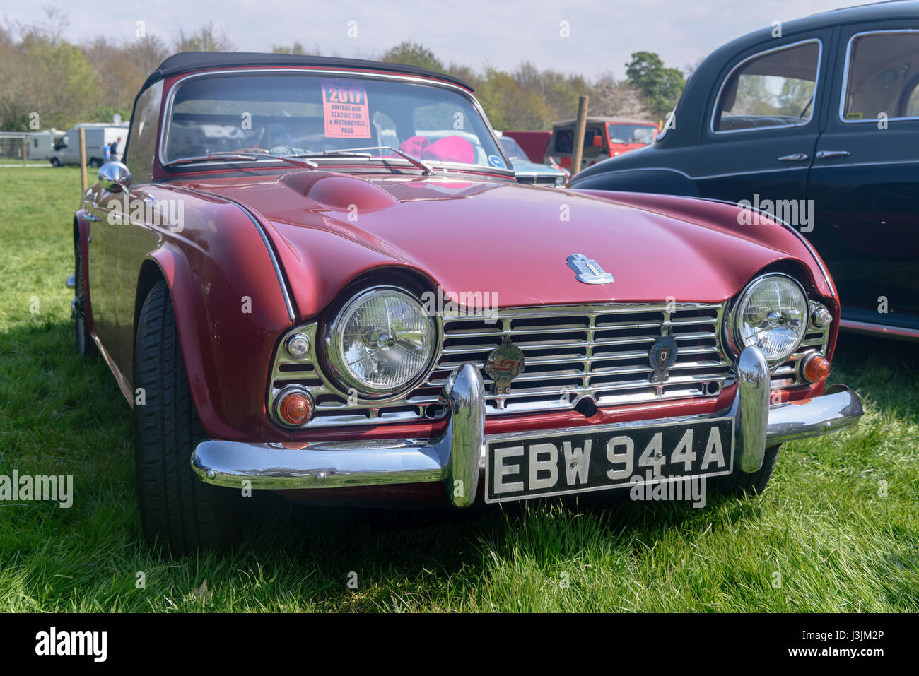 Violett/rote Triumph TR4 Stockfoto