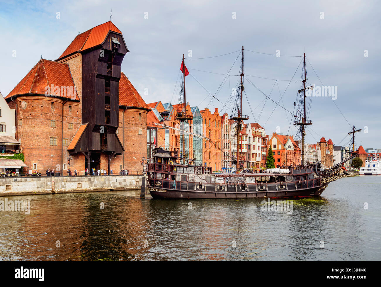 Polen, Westpommern, Danzig, Altstadt, Mottlau und mittelalterlichen Hafen Kran Żuraw Stockfoto