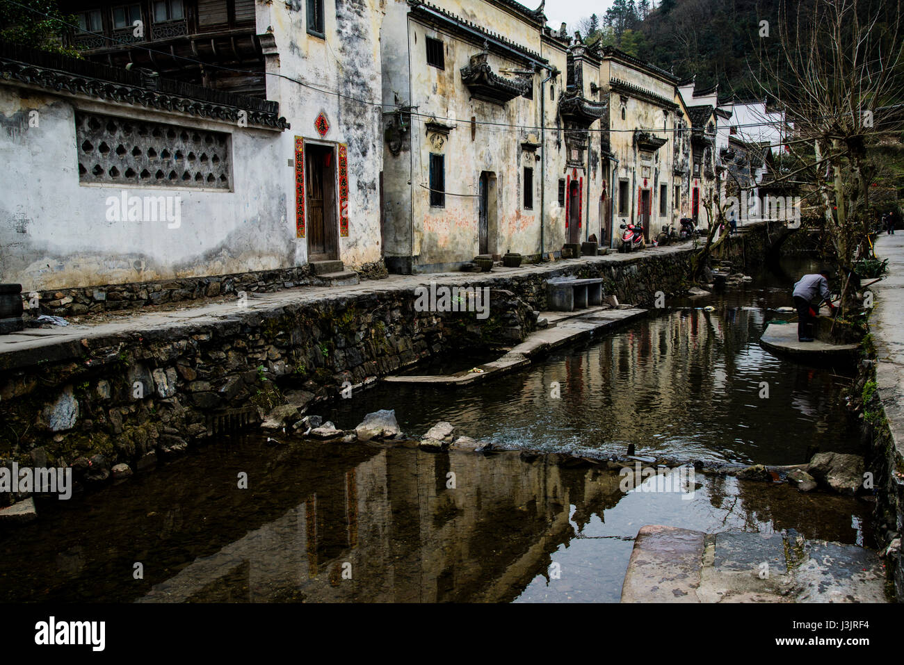 Die chinesischen riveside trational Dorf in Huzhou Zhejiang Provence China Stockfoto