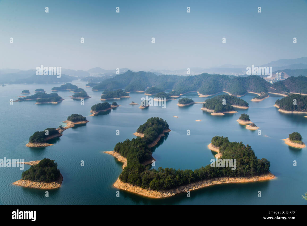 Lange Belichtung tausend Inseln in der Provinz Zhejiang in der Volksrepublik China Stockfoto