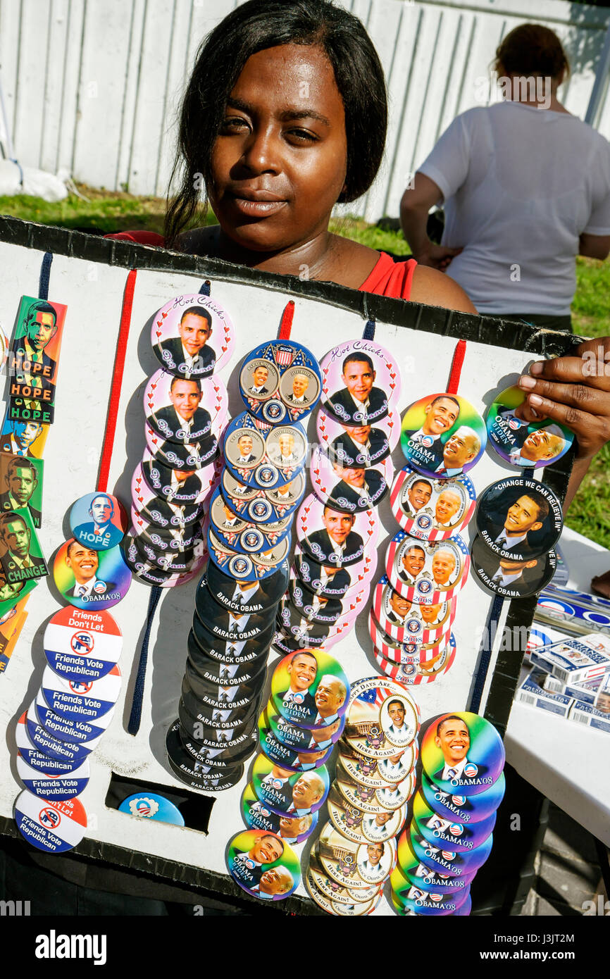 Miami Florida, Biscayne Boulevard, Bicentennial Park, Early Vote for Change Rally, Barack Obama, Präsidentschaftskandidat, Kampagne, Wahlkampf, Biden, Politik Stockfoto