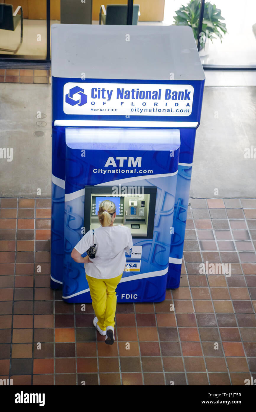 Miami Florida, Stephen P. Clark Government Center, Zentrum, Geldautomat, Bank, Banken, Währung, Geld, Kunde, Maschine, Geldautomat, abheben, hinterlegen, FL0 Stockfoto