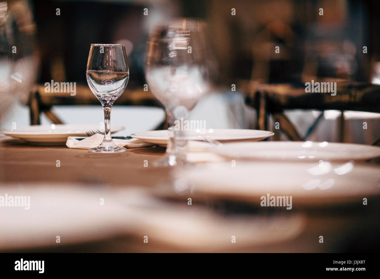 Design-Details der Luxus-Veranstaltungen. Dinge wie schöne Tabelle Einstellung für das Ereignis bereit. Stockfoto