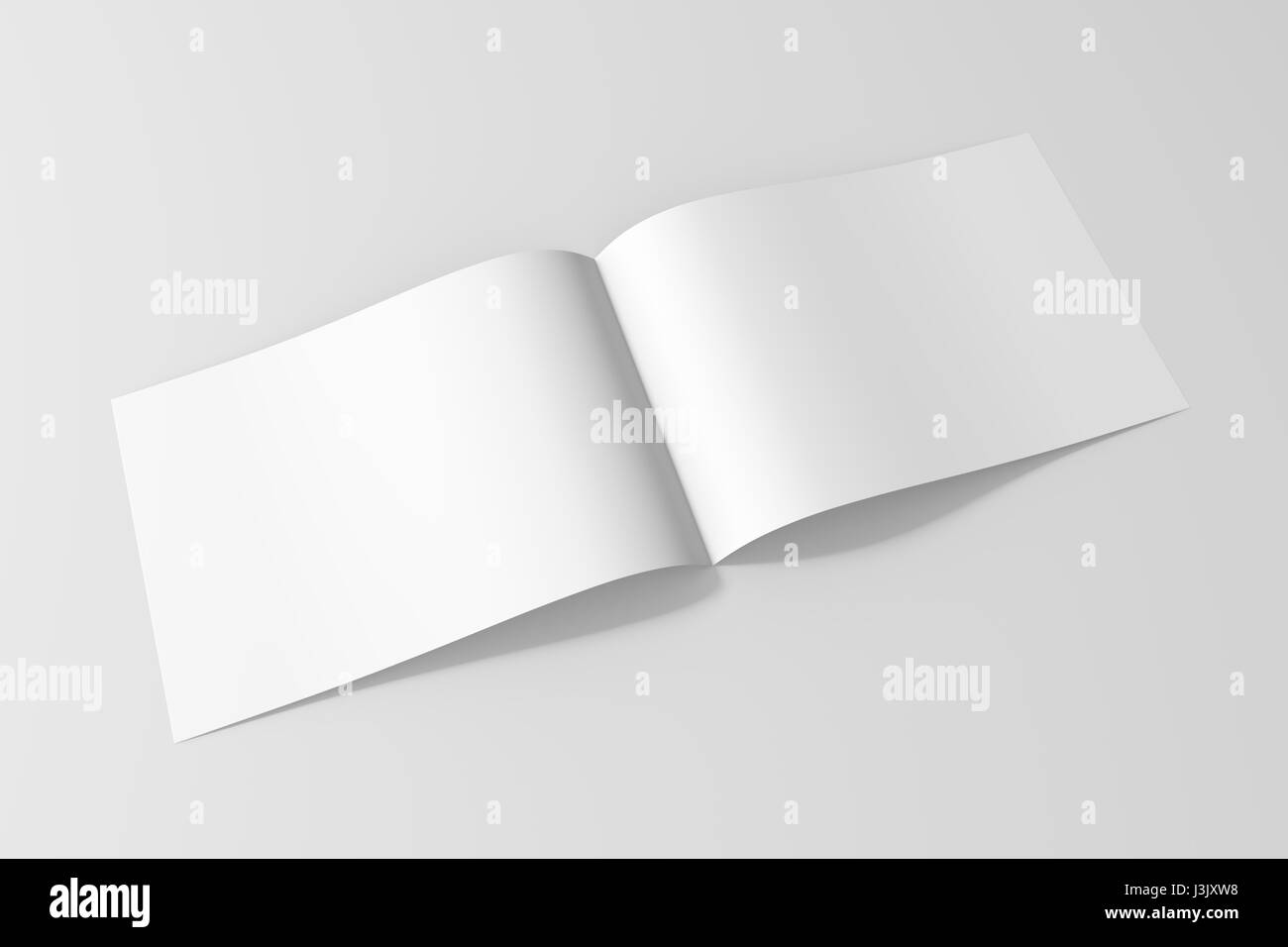 Magazin leer Broschüre mock bis isoliert auf weichen grauen background.3d illustriert Stockfoto